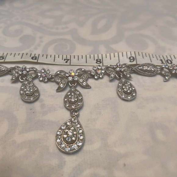 Crystal 15" Rhinestone Bridal Necklace - Picture 4 of 5